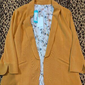Women's Skies are Blue x large mustard yellow blazer NWT